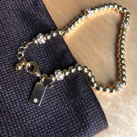 SOLD Kate Spade How Charming Ball Beaded Gold Brac - Picture 7 of 8